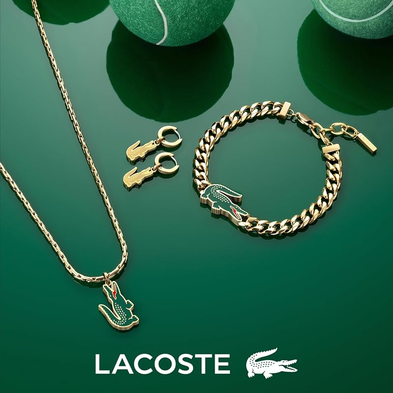 Colar de corrente Lacoste para homem, ARTHOR Collection aço inoxidável, ouro (ouro)