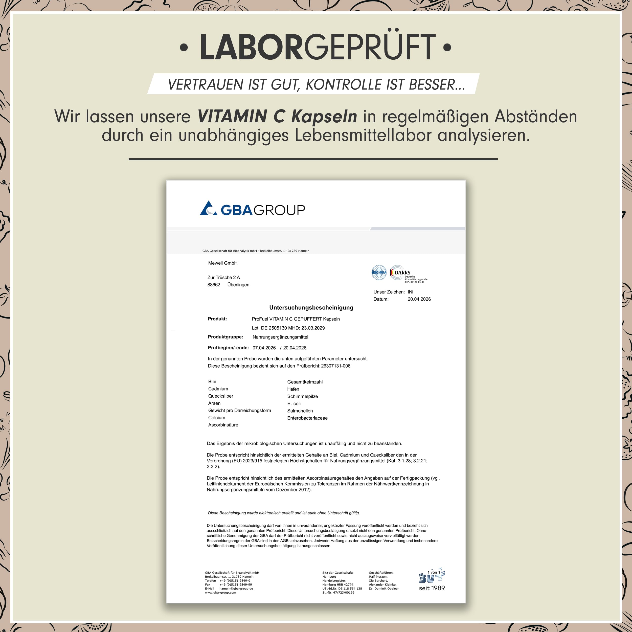 Vitamin C Kapseln 365x mit 500 mg Vitamin C gepuffert - hochwertiges Calcium-Ascorbat - zur täglichen Einnahme - laborgeprüft mit Zertifikat - 100% vegan - Jahresvorrat 5