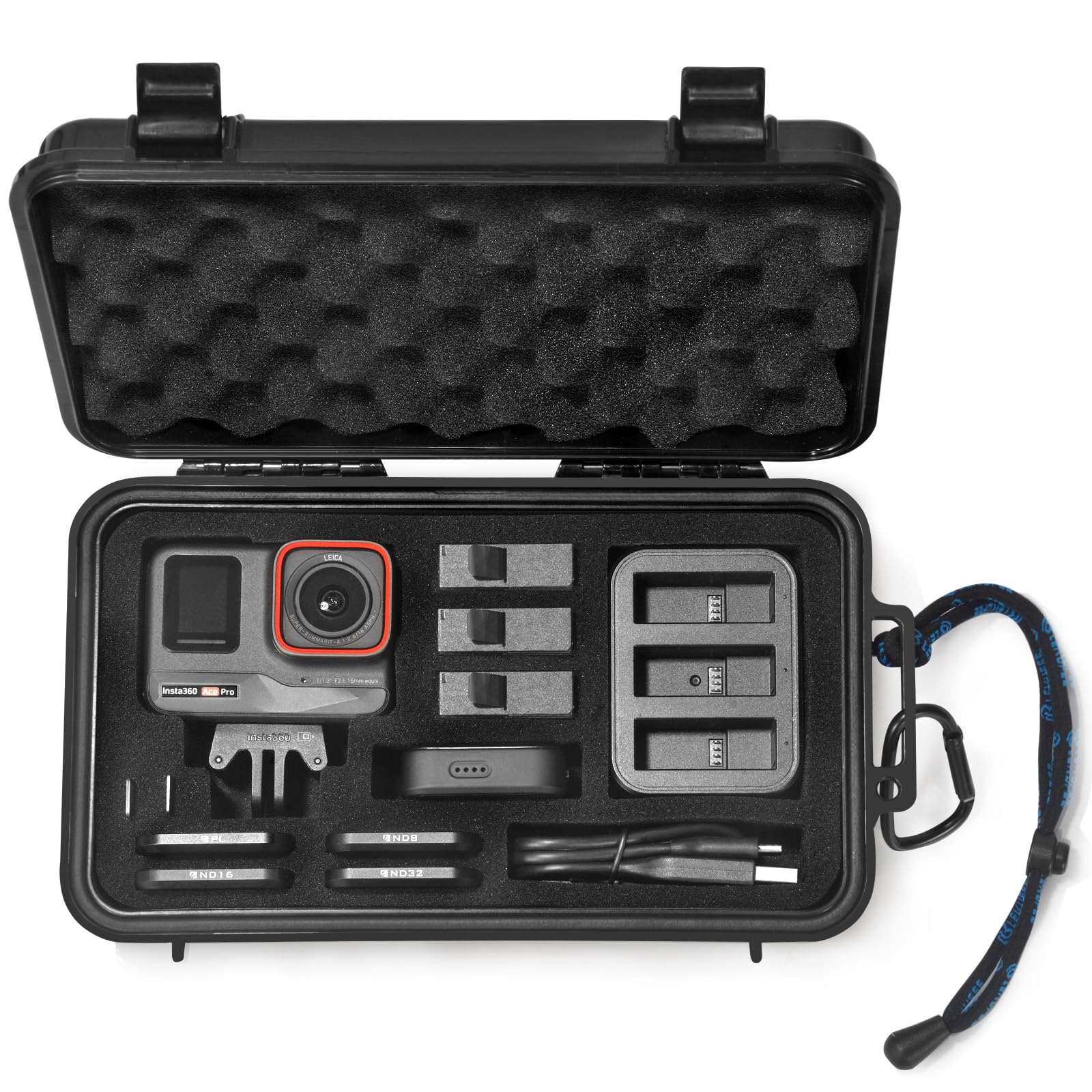 LEKUFEE Travel Waterproof Hard Case for Insta360 Ace Pro 2/Insta360 Ace Action Camera and Accessories (Case Only)