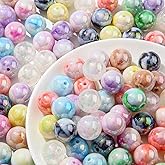 ANCADN 16mm Acrylic Beads 100pcs Ab Color Cloud Bead Pen Bubblegum Beads DIY Beading Hairband Bracelets Necklace Craft for DIY Jewelry Making (Double Cloud)