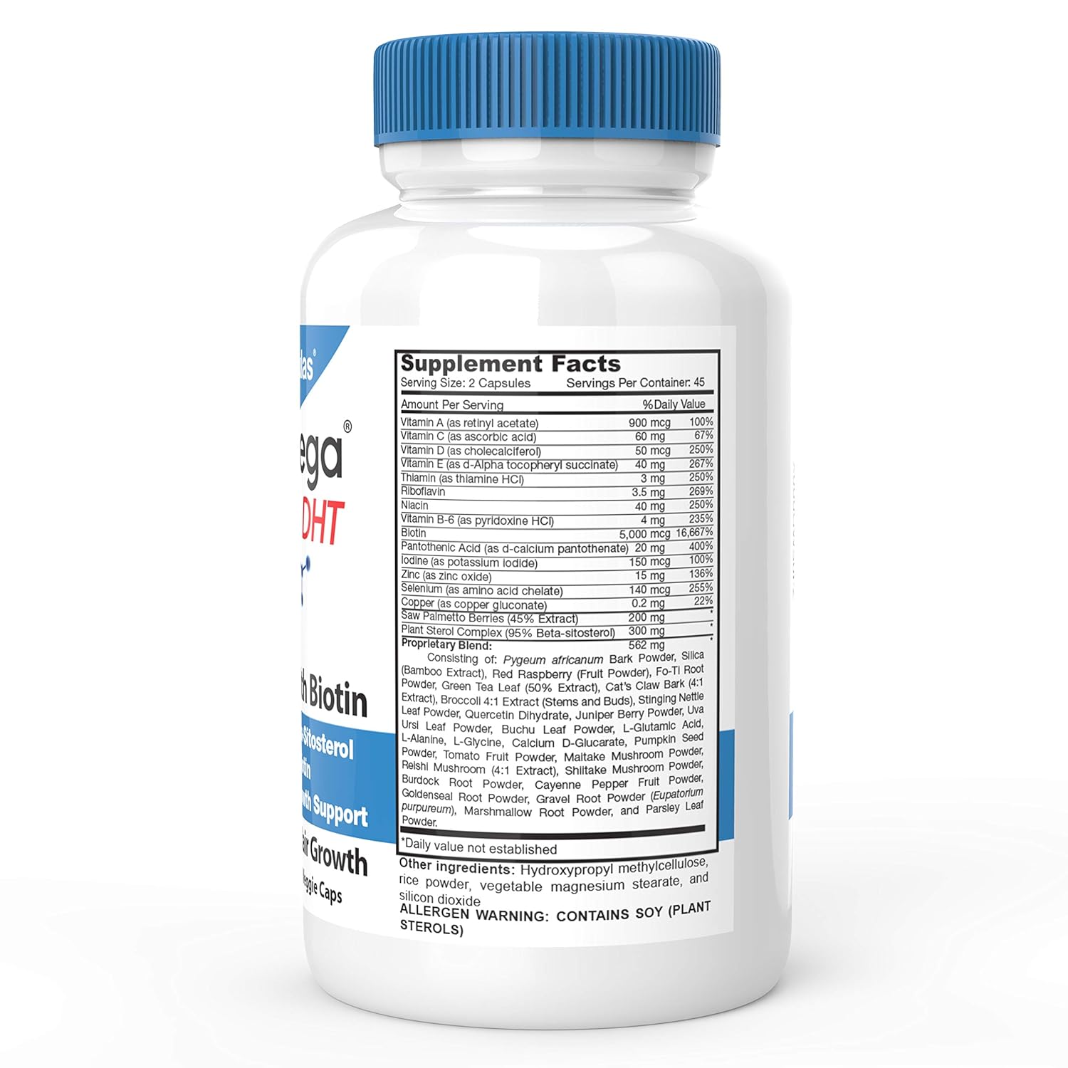DrFormulas DHT Blocker for Men and Women | HairOmega Advanced Hair Growth Supplements with Biotin 5000 mcg | Hair Loss Vitamins Pills, 45 Day Supply: Health & Personal Care