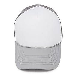 Blank Hat Two Tone Summer Mesh Cap in Gray and