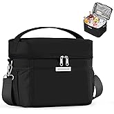 HOMESPON Lunch Box for Women Men - Insulated Lunch Bag Waterproof Lightweight Cooler Bag for Work, Picnic, Travel (Medium, Black)