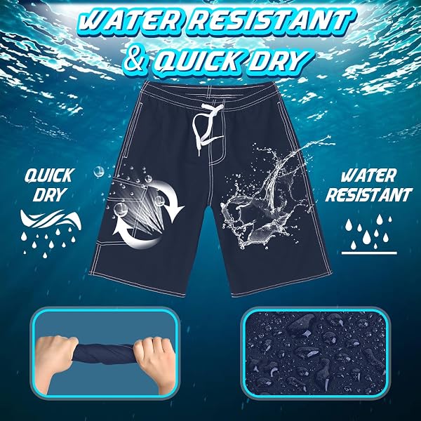 SRNEDE MENS SWIM TRUNKS SWIMMING TRUNKS SWIM SHORTS QUICK DRY 11 INCH WITH MESH LINING FUNNY SWIMWEAR BATHING SUITS NAVY