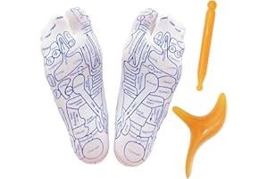 RAKDSYMC Reflexology Socks Set, Acupressure Socks with 2 Acupressure Massage Tool, Acupuncture Socks Massage Socks for Foot Massage Relief Fatigue, Women Men