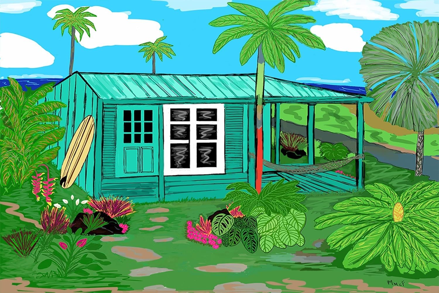 Amazoncom Lulu Larocks By Maggie Mcfarland Beach Hut 16x20