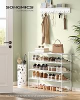 SONGMICS 4-Tier Shoe Rack Storage Organizer Metal Upright or Upside Down view 2