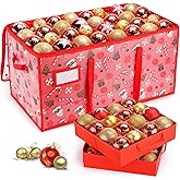 BROSYDA Plastic Christmas Ornament Storage Box with Adjustable Dividers, Waterproof Christmas Storage Containers Keep 128 Capacity, Dual Zippers, Ornament Organizer to Store Holiday Decor-Gloves