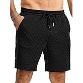 JMIERR Mens Casual Sweat Shorts Drawstring Summer Beach Stretch Quilted Shorts Workout Running