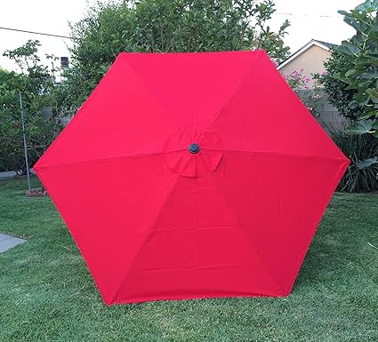 Amazon Com Bellrino Decor 7 5 Ft 6 Ribs Replacement Strong Thick Patio Umbrella Canopy Cover For Canopy Only Red 75 Garden Outdoor