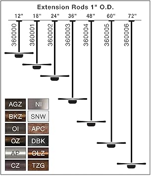 Kichler 360003wsp Accessory Fan Down Rod 36 Inch Weathered Steel