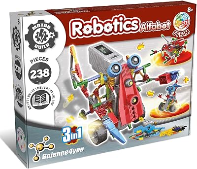 Science4you Alfabot Robotics Kit 238 Pieces 3 Robots in 1 STEM Toy 8-14