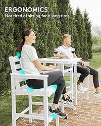 SERWALL Tall Adirondack Bar Chairs and Table 3
