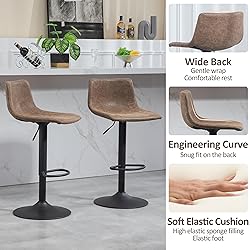 Finnhomy Bar Stools Set of 2, Swivel Adjustable