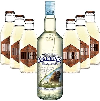 Moscow Mule Set - Grasovka Vodka 1L (40% Vol) + 6x Goldberg Intense Ginger 200ml - Inkl. Pfand MEHRWEG