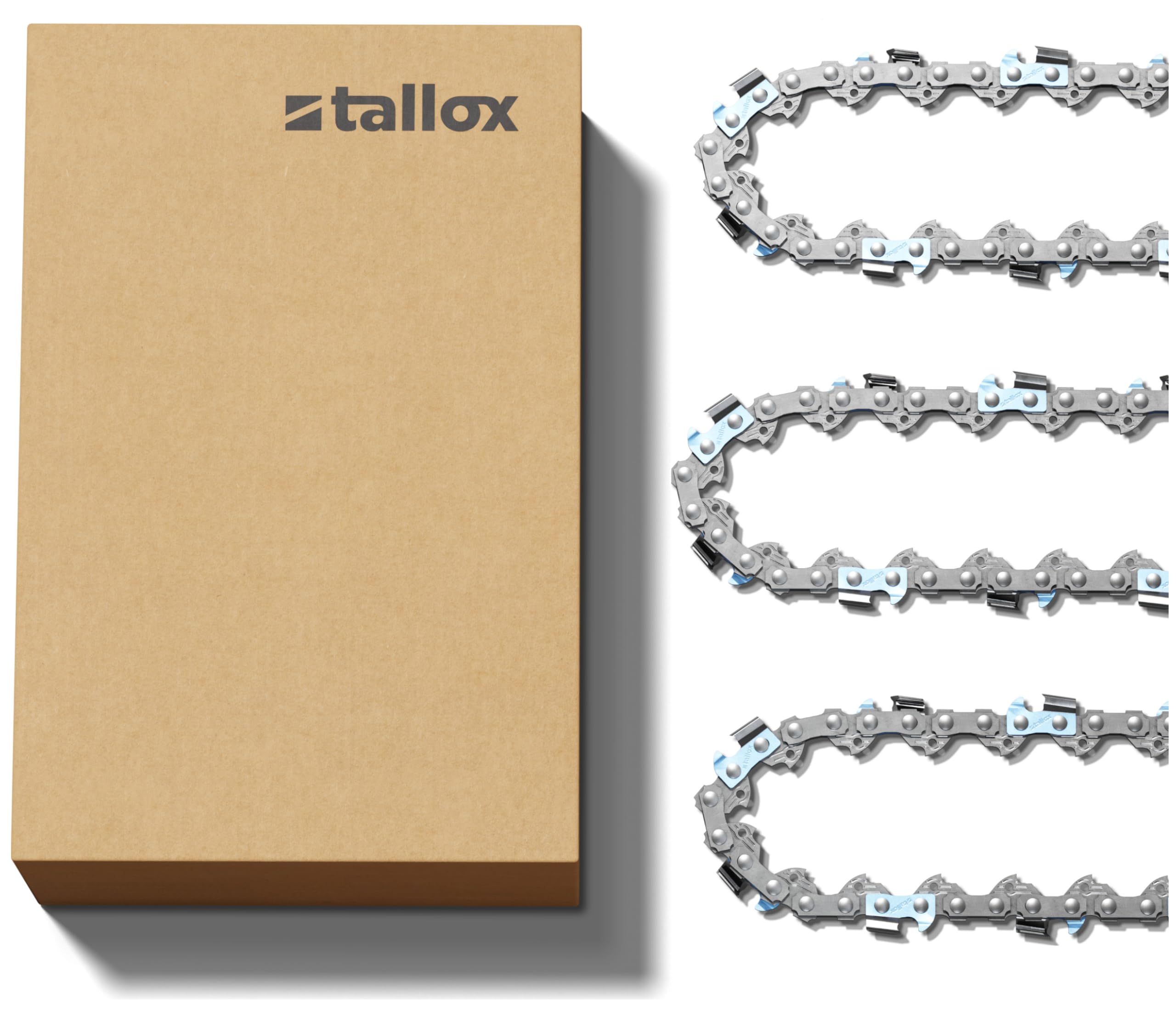 tallox 3 Saw Chains 3/8 Inch 1.3 mm 40 TG 25 cm Blade Compatible with Makita Chainsaws