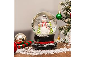 DUSVALLY Christmas Snow Globe, 100mm Music Snow Globe Water Ball, Snowman, Santa Claus, Holiday Glitter Globe for Xmas Home Decoration Holiday Party Gifts