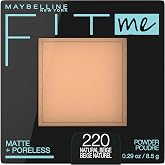 Maybelline Fit Me Matte + Poreless Pressed Face Powder Makeup &amp; Setting Powder, Natural Beige, 1 Count