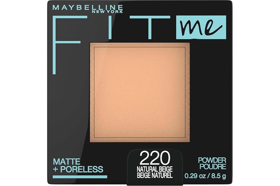 Maybelline Fit Me Matte + Poreless Pressed Face Powder Makeup & Setting Powder, Natural Beige, 1 Count