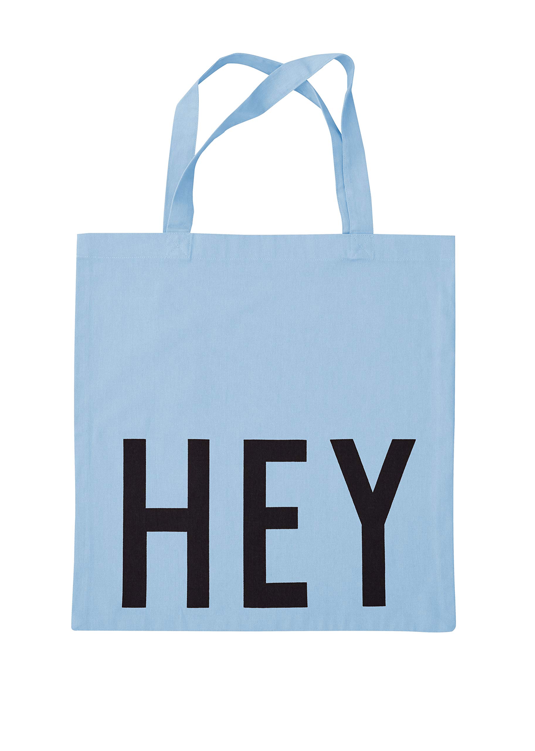 Design Letters Favourite Tote Bag Hey Light Blue - 100% Organic Cotton Shoulder Bag for Women, Oeko-tex Certified, Reusable Tote Shopper Bag for Women Available in Fashionable Colors