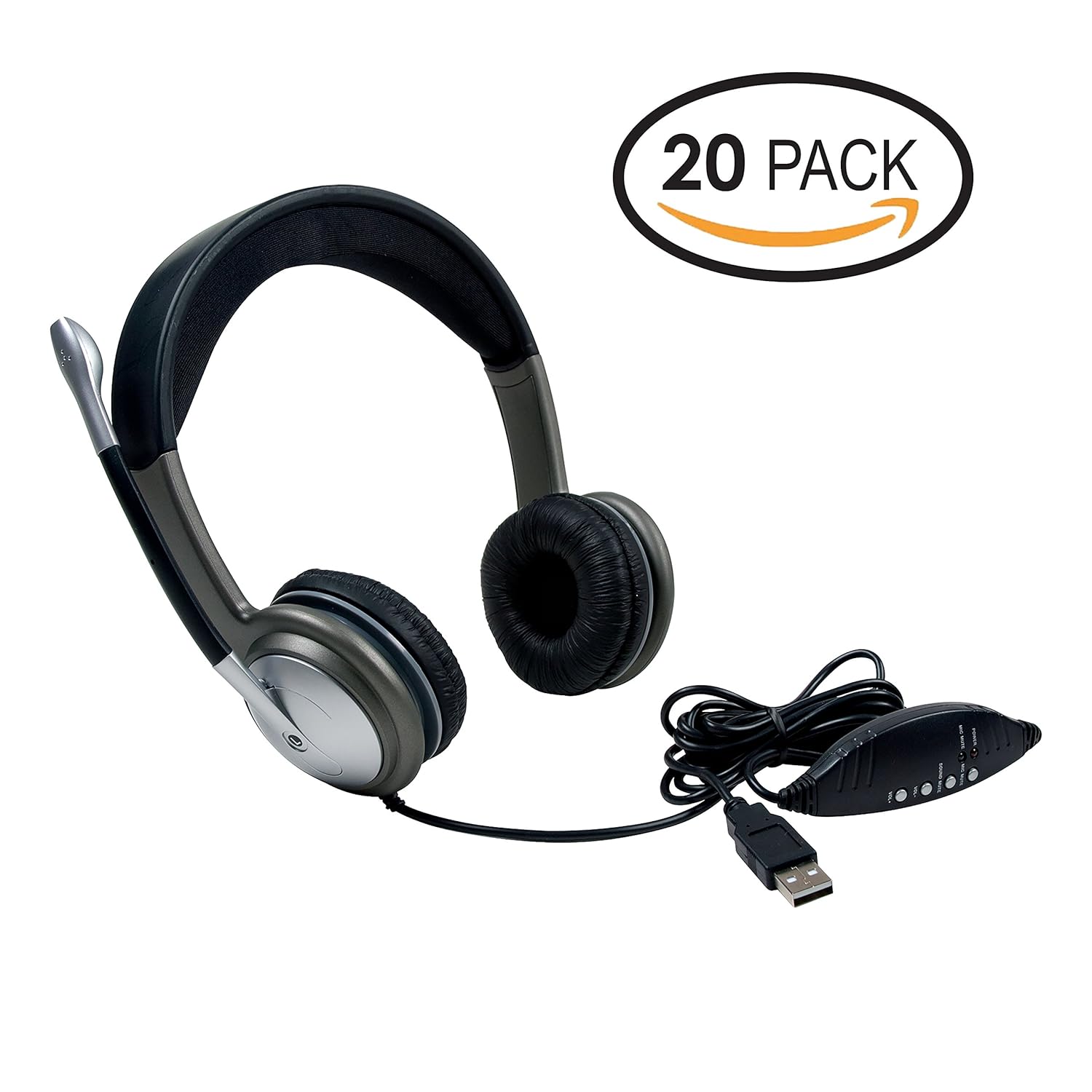 Amazon.com: Egghead USB Multimedia Headset with Volume Control,  EGG-IAG-3002-SO (Pack of 20): Industrial & Scientific
