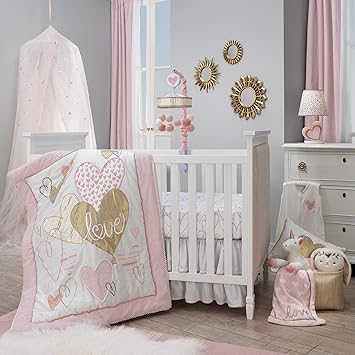 rose gold crib bedding