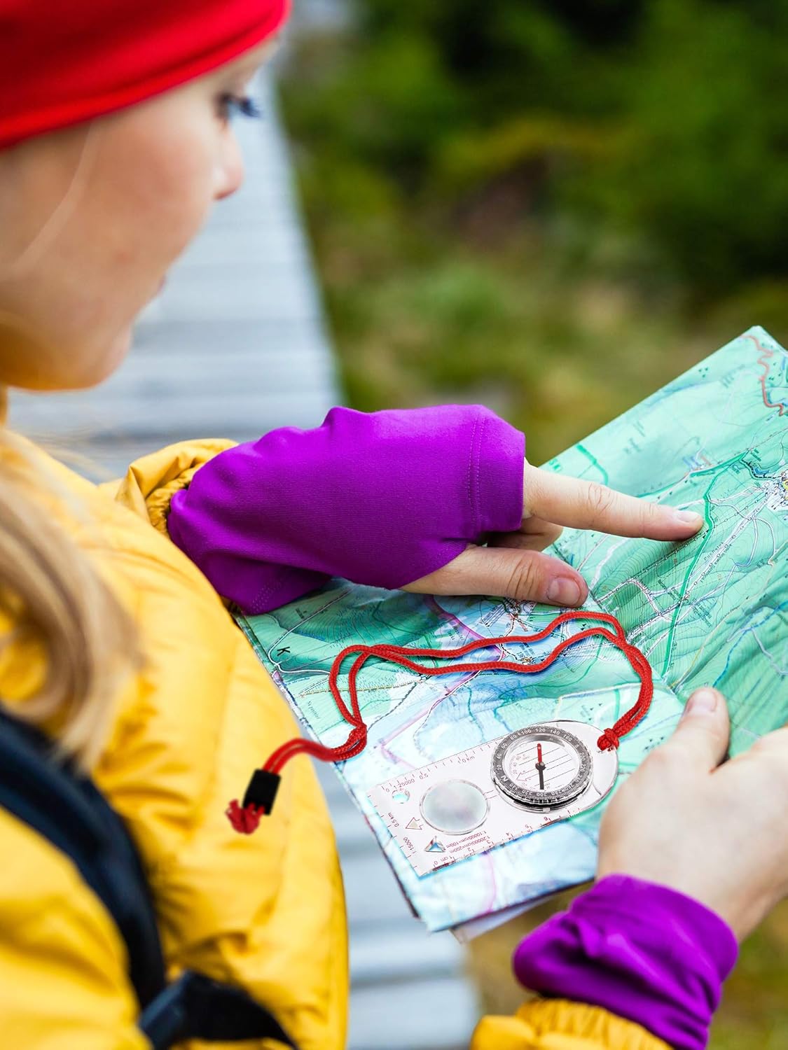 Gejoy 6 Pieces Navigation Backpacking Compass Orienteering Hiking Compass Adjustable Map Reading Compass for Boy Scout Kids Outdoor Camping (Style 2) : Sports & Outdoors