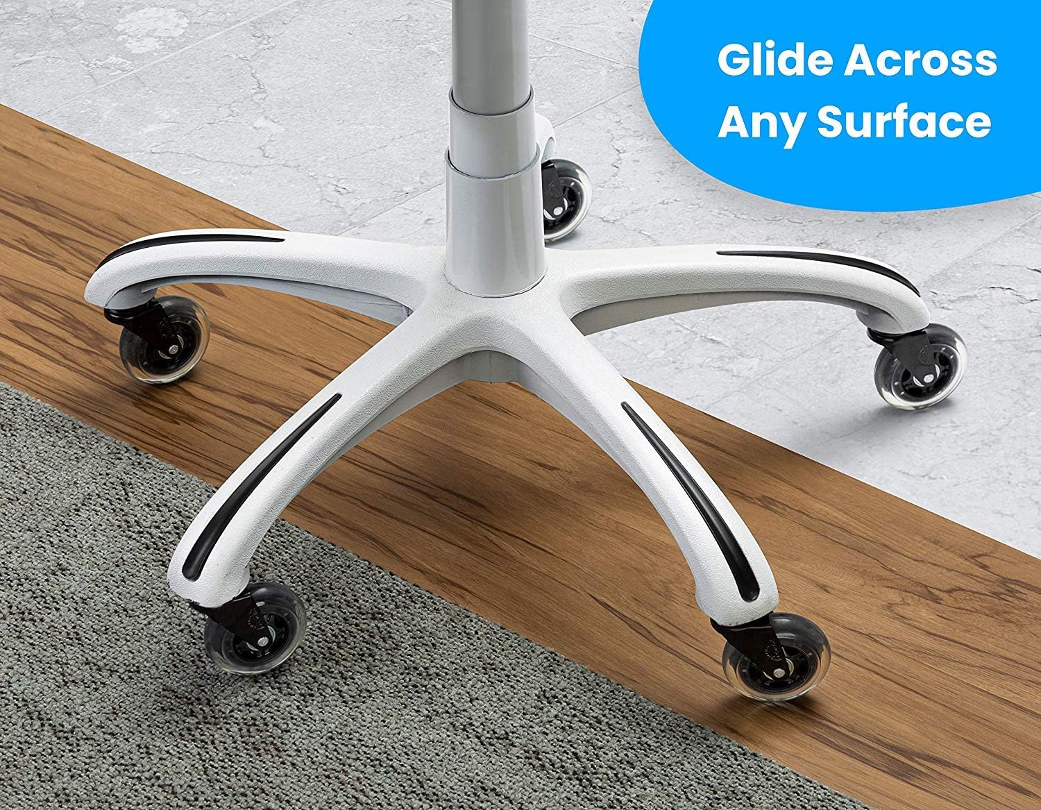 Office Chair Wheels Black Replacement Rubber Chair casters for Hardwood Floors and Carpet, Set of 5, Heavy Duty Office Chair casters for Chairs to Replace Chair mats - Universal fit : Office Products