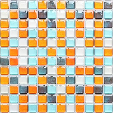 Amazon Apsoonsell モザイクタイルシール 4枚サイズ キッチン 洗面所 タイルシール 賃貸 耐熱 防水 タイルシート 壁紙 はがせる 壁紙