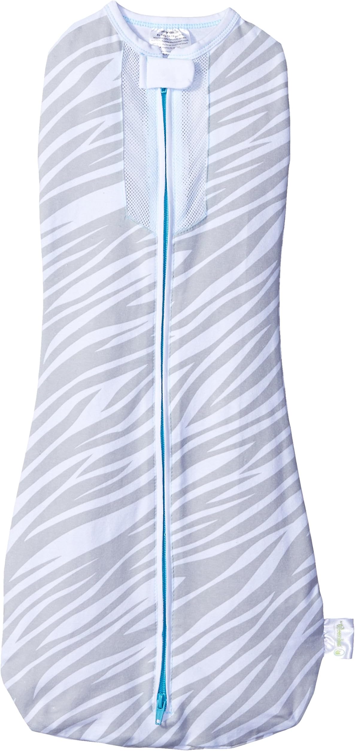 Woombie Air, Gray Zebra/Turquoise Trim, Big Baby 14-19 Lbs