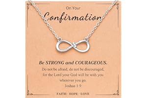 DJWJFJEN Infinity Cross Necklace, First Communion Confirmation Baptism Graduation Gifts for Women Girls