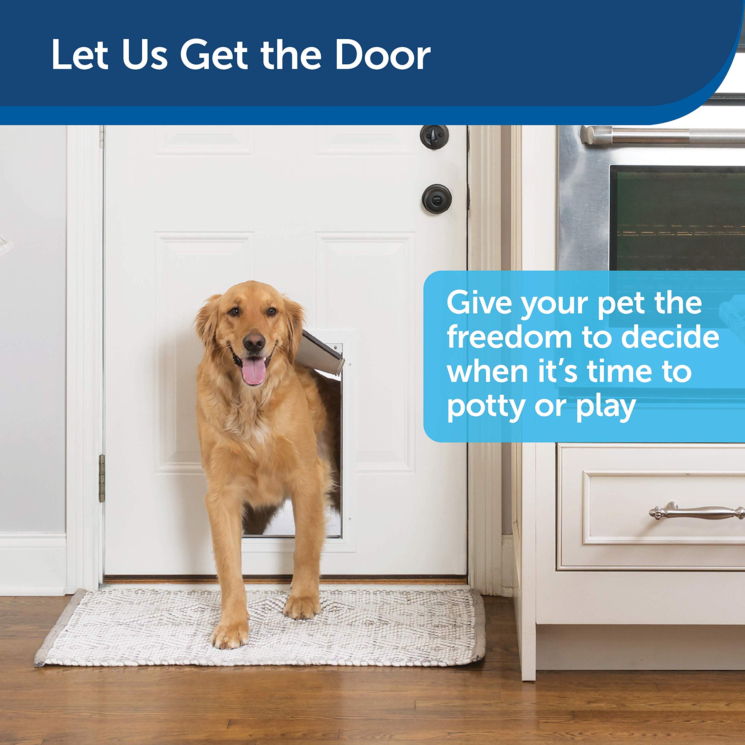 PetSafe Freedom Aluminum Pet Door for Dogs and Cats, Medium, White, Tinted Vinyl Flap