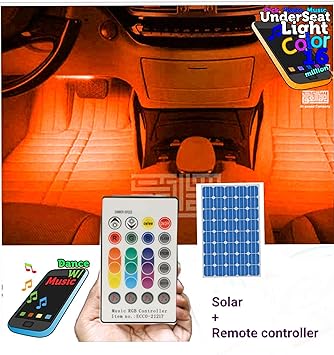 Color Magic Solar Powered iOS/Android Smartphone Controlled Car Under seat Light Kit