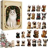 Cat Advent Calendar 2026, 24 Days Christmas Countdown Calendar with Cat Acrylic Ornaments, Festive Hanging Tree Decor &amp; Holiday Gift for Cat Lovers (A)