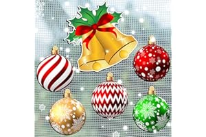 Konohan 12 Pcs/6 Pairs Christmas Ball Screen Door Magnets Gold Jingle Bells Double Sided Screen Door Magnet Flexible Protector Decorative Magnets for Window Sliding Doors