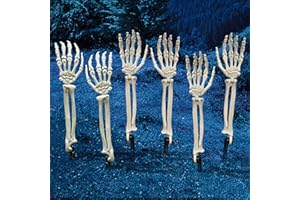 LODOU Skeleton Stakes for Outdoor Yard Halloween Decorations - Realistic Looking Skeleton Hands,for Lawn Stakes Garden Halloween Skeleton Decoration(6pack)
