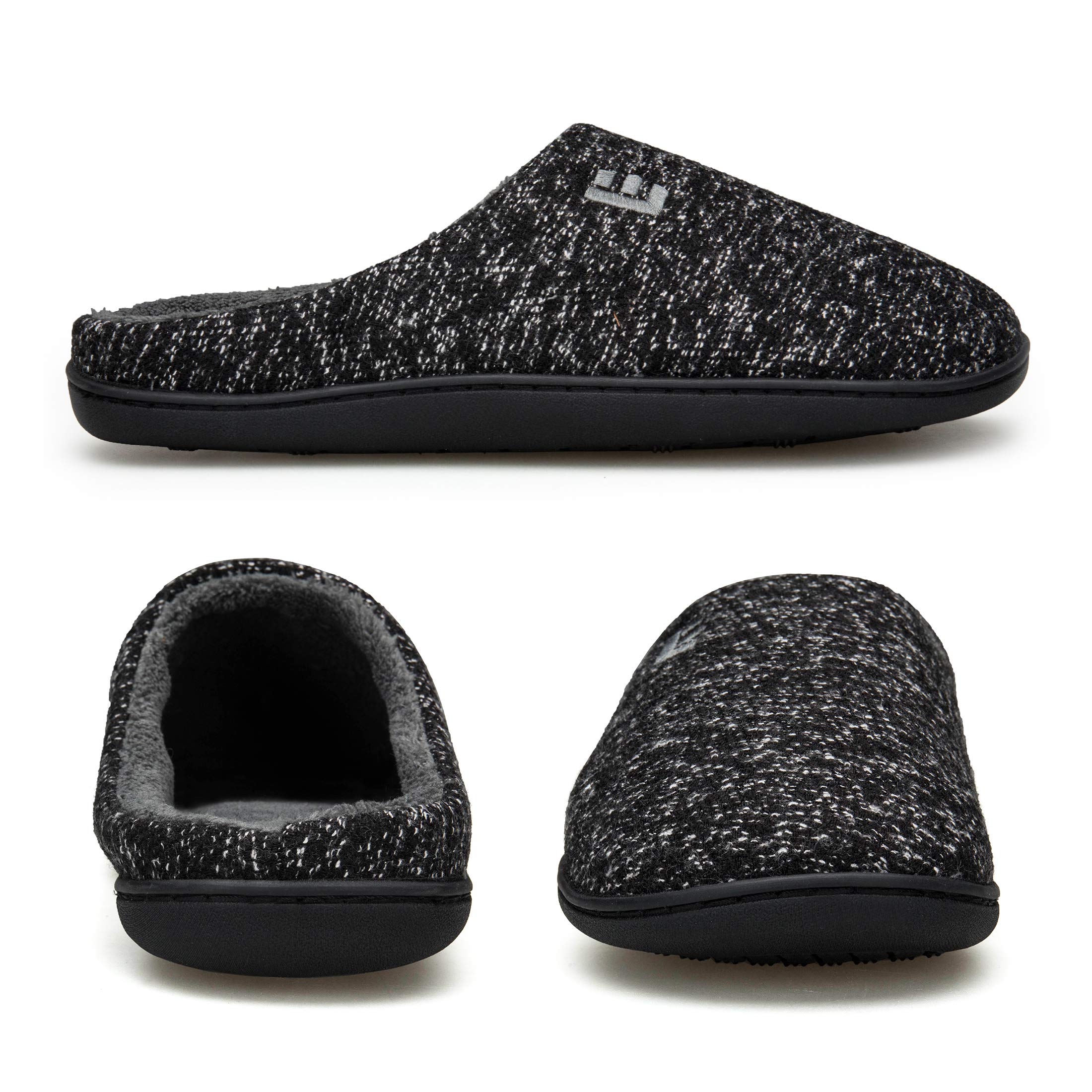 EAST LANDER Men’s Memory Foam House Slippers Soft Sole Anti-Slip Slippers Indoor Shoes ELMT003-M1-L