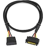 CRJ SATA Power Extension Cable with High Density Black Sleeving 24"