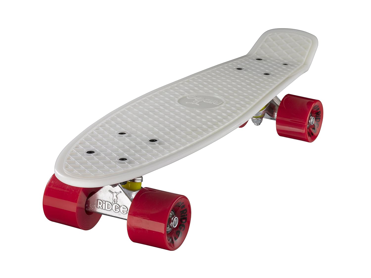 Ridge Retro Cruiser Skateboard color blanco brillante  rojo cm