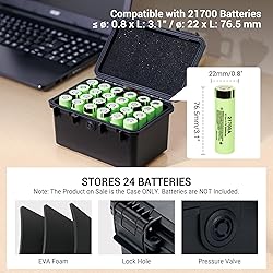 JJC 24 Slots 21700/20700 Battery Case Holder, IP67