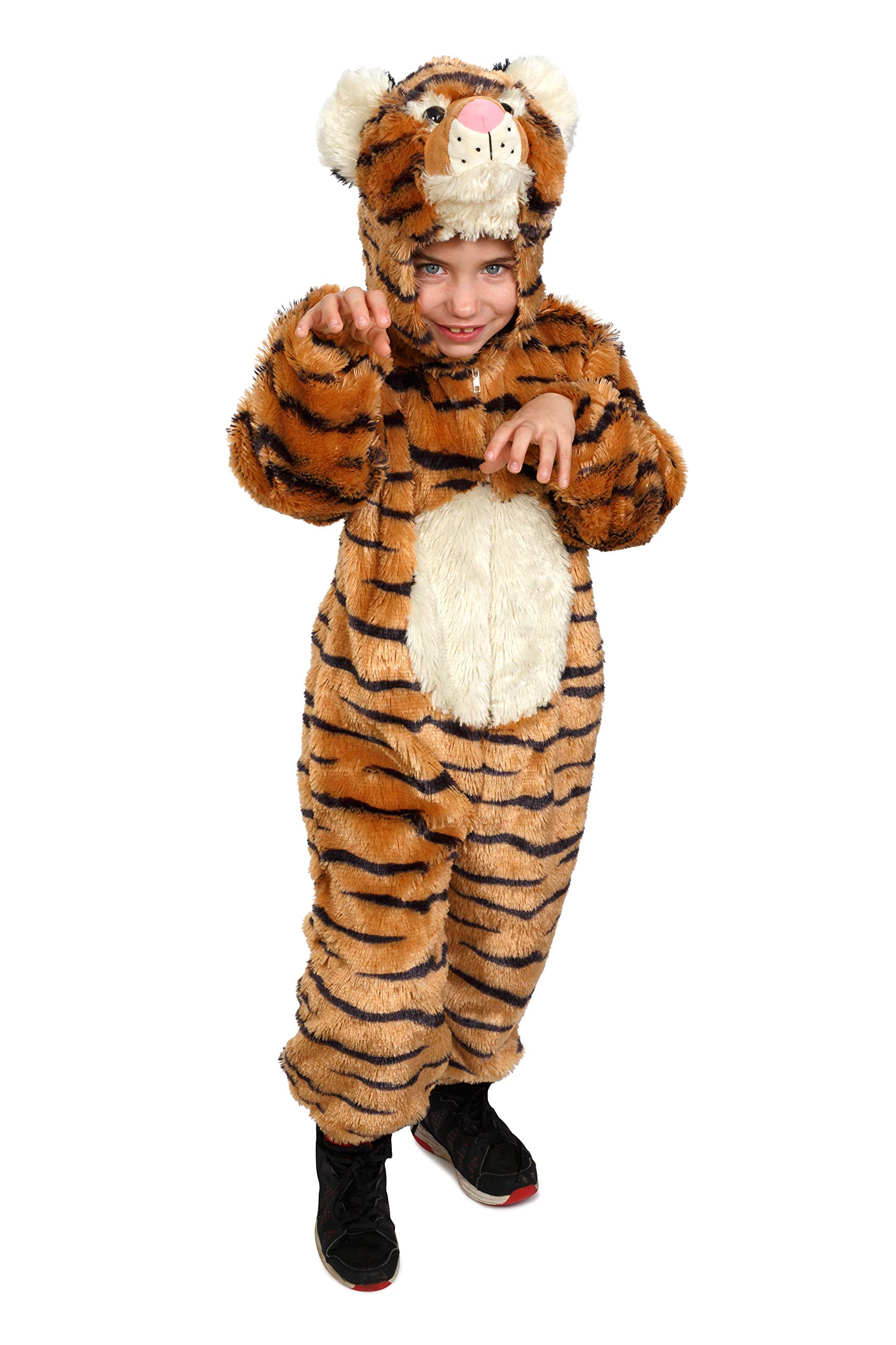 Dress Up America Kids Striped Tiger Pretend Play Jumpsuit Outfit - Beautiful Dress Up Set for Role Play