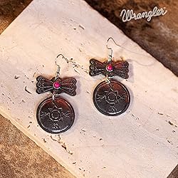 Wrangler Western Earrings Concho Dangling Retro