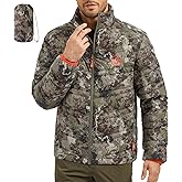 BASSDASH Men’s Puffy Down Jacket 700FP Packable Water Resistant Puffer Insulated Warm Coat for Hunting Fishing Hiking FS49M