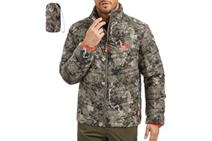 BASSDASH Men’s Puffy Down Jacket 700FP Packable Water Resistant Puffer Insulated Warm Coat for Hunting Fishing Hiking FS49M