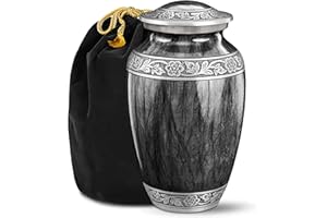 Everlight Memorials Black Watercolor Urn for Ashes Adult Male – Large Cremation Urns for Human Ashes – Memorial Funeral Urn for Men & Women, Home Display, or Burial