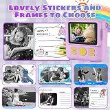YKSLEMON Instant Print Camera for Kids 1080P 32G Card 3 Rolls Paper view 6