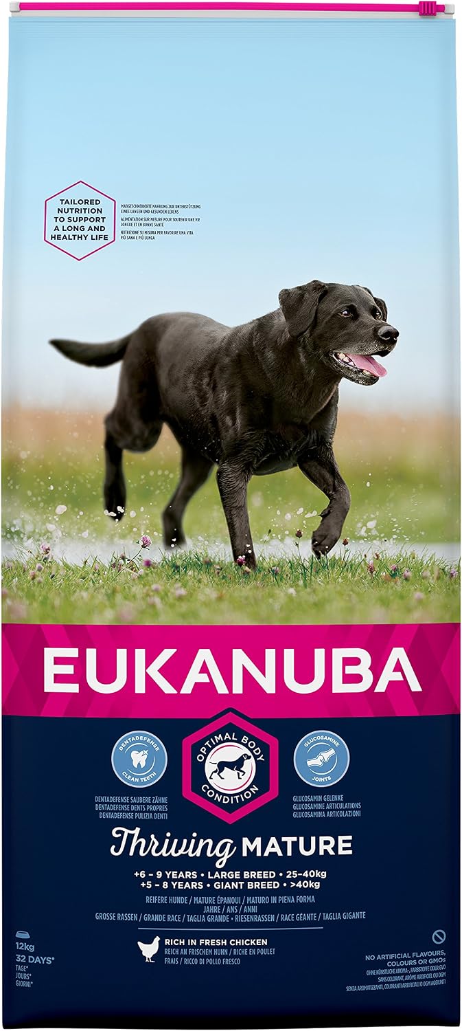Eukanuba Mature Dog Food For Large Dogs Rich in Fresh Chicken For the Optimal Body Condition of Your Dog 12kg ( Packaging may vary