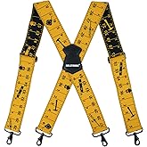 MELOTOUGH Men's Suspender 1.5/2 Inch Wide Suspenders Full Elastic X Back Suspender with Snap Hooks