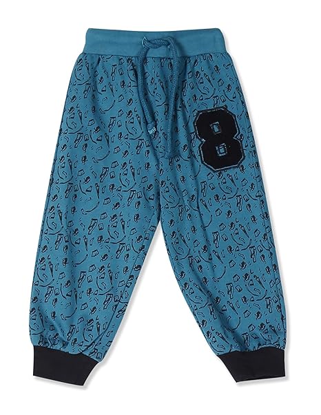 Donuts Baby Boys Regular fit Joggers (279912081_Blue-Mel_6-9 Months)