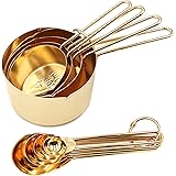 Homestia Stainless Steel Measuring Cups and Spoons Set of 8 Pcs Baking Cooking Utensils with Measurement for Dry and Liquid I